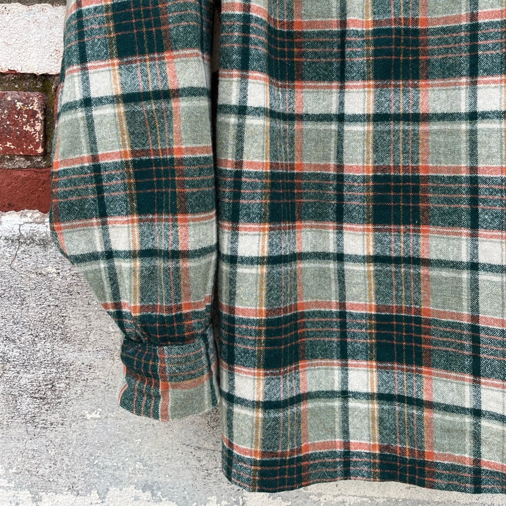 Vintage 1960 Green Plaid Pendleton Wool 49er Button up Shirt Top Men S Women M - Picture 9 of 11